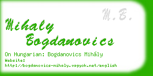 mihaly bogdanovics business card